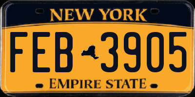 NY license plate FEB3905