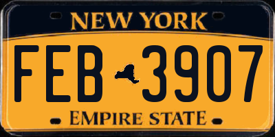 NY license plate FEB3907