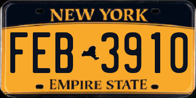 NY license plate FEB3910
