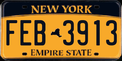 NY license plate FEB3913