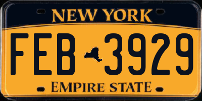 NY license plate FEB3929