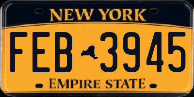NY license plate FEB3945