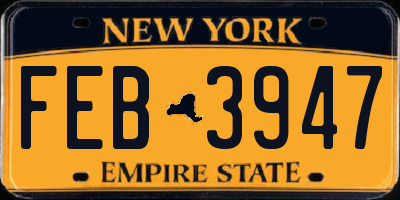 NY license plate FEB3947