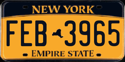 NY license plate FEB3965