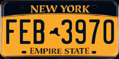 NY license plate FEB3970