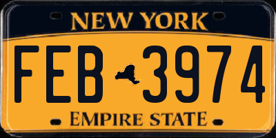NY license plate FEB3974