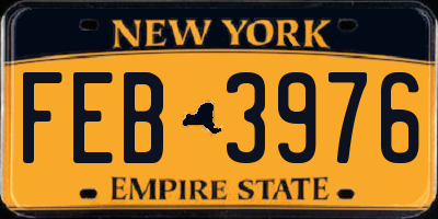 NY license plate FEB3976
