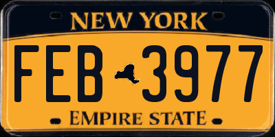 NY license plate FEB3977