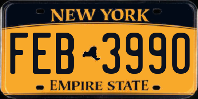 NY license plate FEB3990