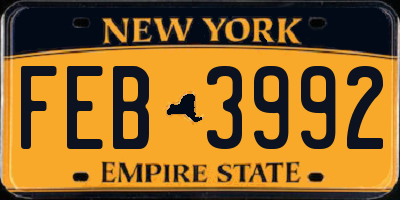 NY license plate FEB3992