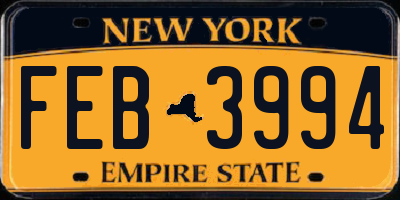NY license plate FEB3994