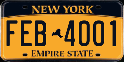 NY license plate FEB4001