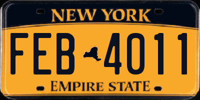 NY license plate FEB4011