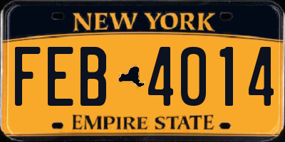 NY license plate FEB4014