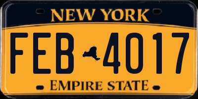 NY license plate FEB4017