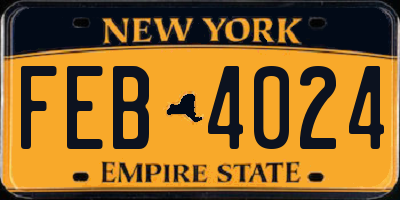 NY license plate FEB4024