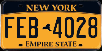 NY license plate FEB4028