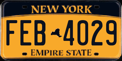 NY license plate FEB4029