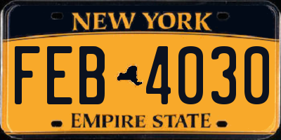 NY license plate FEB4030