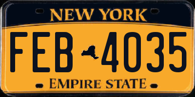 NY license plate FEB4035