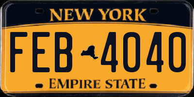 NY license plate FEB4040