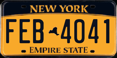 NY license plate FEB4041