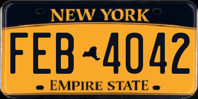NY license plate FEB4042