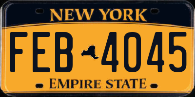 NY license plate FEB4045