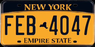 NY license plate FEB4047