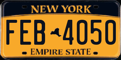 NY license plate FEB4050