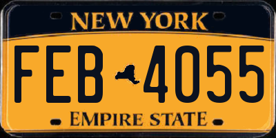 NY license plate FEB4055