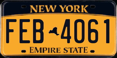NY license plate FEB4061