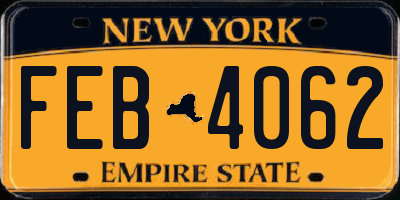 NY license plate FEB4062