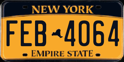 NY license plate FEB4064