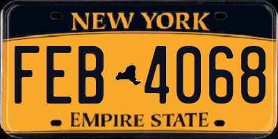 NY license plate FEB4068
