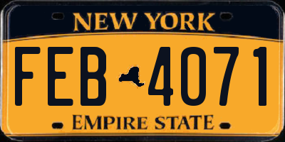 NY license plate FEB4071