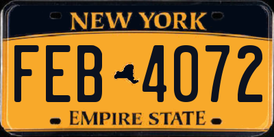 NY license plate FEB4072