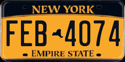 NY license plate FEB4074