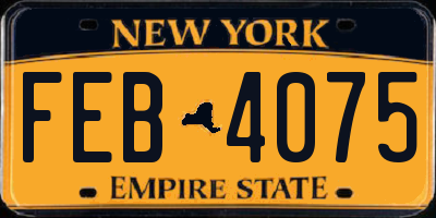 NY license plate FEB4075