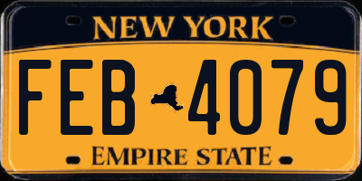 NY license plate FEB4079