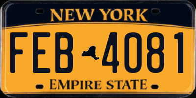 NY license plate FEB4081