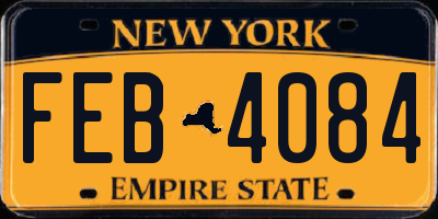NY license plate FEB4084