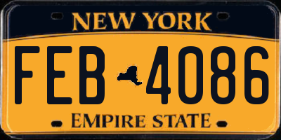 NY license plate FEB4086