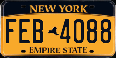 NY license plate FEB4088