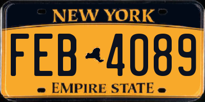 NY license plate FEB4089