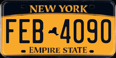 NY license plate FEB4090