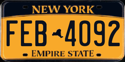 NY license plate FEB4092