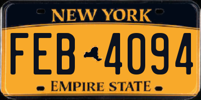 NY license plate FEB4094