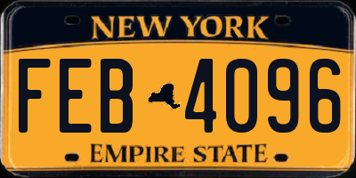 NY license plate FEB4096