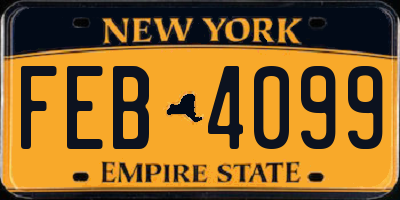 NY license plate FEB4099